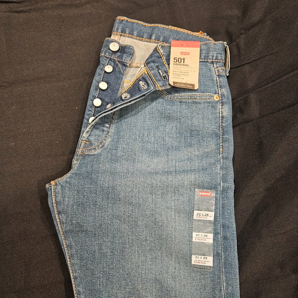 Levi's 501 32 x 29 Dark Wash Stretch